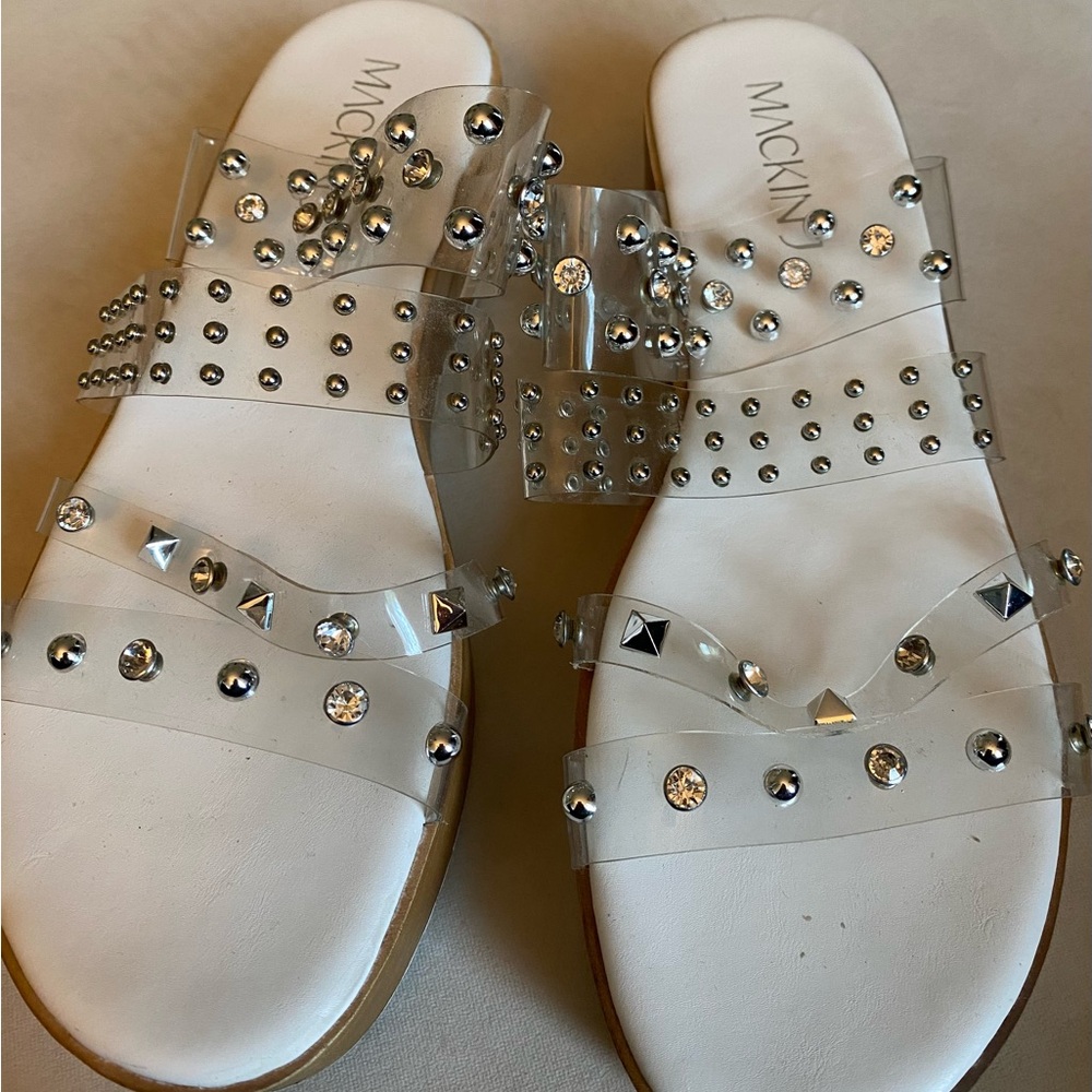 White Studded Women's Sandals
